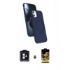 MARSİLYAN™- iPhone 11 Kılıf İz Işık Koleksiyonu - Siyah Buffer Cam Ekran Koruyucu + PVD Metal Kamera Lens - MI