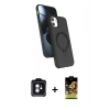 MARSİLYAN™- iPhone 11 Kılıf İz Işık Koleksiyonu - Siyah Buffer Cam Ekran Koruyucu + PVD Metal Kamera Lens - MI