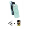 MARSİLYAN™- iPhone 11 Kılıf İz Işık Koleksiyonu - Siyah Buffer Cam Ekran Koruyucu + Raze Metal Kamera Lens - GS