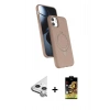 MARSİLYAN™- iPhone 11 Kılıf İz Işık Koleksiyonu - Siyah Buffer Cam Ekran Koruyucu + Raze Metal Kamera Lens - GS