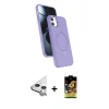 MARSİLYAN™- iPhone 11 Kılıf İz Işık Koleksiyonu - Siyah Buffer Cam Ekran Koruyucu + Raze Metal Kamera Lens - GS