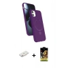 MARSİLYAN™- iPhone 11 Kılıf İz Işık Koleksiyonu - Siyah Buffer Cam Ekran Koruyucu + Renkli Kamera Lens Koruma Cam - PE