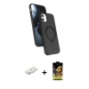MARSİLYAN™- iPhone 11 Kılıf İz Işık Koleksiyonu - Siyah Buffer Cam Ekran Koruyucu + Renkli Kamera Lens Koruma Cam - PE