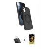 MARSİLYAN™- iPhone 11 Kılıf İz Işık Koleksiyonu - Siyah Buffer Cam Ekran Koruyucu + Şeffaf Kamera Lens Koruma Cam