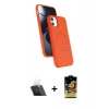 MARSİLYAN™- iPhone 11 Kılıf İz Işık Koleksiyonu - Siyah Buffer Cam Ekran Koruyucu + Şeffaf Kamera Lens Koruma Cam