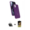 MARSİLYAN™- iPhone 11 Kılıf İz Işık Koleksiyonu - Siyah Buffer Cam Ekran Koruyucu + Şeffaf Kamera Lens Koruma Cam
