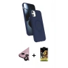 MARSİLYAN™- iPhone 11 Kılıf İz Işık Koleksiyonu - Siyah Buffer Cam Ekran Koruyucu + Siyah Raze Metal Kamera Lens