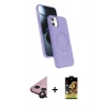 MARSİLYAN™- iPhone 11 Kılıf İz Işık Koleksiyonu - Siyah Buffer Cam Ekran Koruyucu + Siyah Raze Metal Kamera Lens
