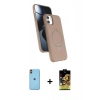 MARSİLYAN™- iPhone 11 Kılıf İz Işık Koleksiyonu - Siyah Buffer Cam Ekran Koruyucu + Turuncu Neon Fosforlu Kamera Lens