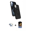 MARSİLYAN™- iPhone 11 Kılıf İz Işık Koleksiyonu - Siyah Buffer Hayalet Cam Ekran Koruyucu + Pers Alüminyum Kamera Lens - GI