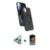 MARSİLYAN™- iPhone 11 Kılıf İz Işık Koleksiyonu - Siyah Buffer Hayalet Cam Ekran Koruyucu + Raze Metal Kamera Lens - KI