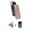 MARSİLYAN™- iPhone 11 Kılıf İz Işık Koleksiyonu - Siyah Buffer Hayalet Cam Ekran Koruyucu + Raze Metal Kamera Lens - KI
