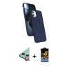 MARSİLYAN™- iPhone 11 Kılıf İz Işık Koleksiyonu - Siyah Buffer Hayalet Cam Ekran Koruyucu + Raze Metal Kamera Lens - KI