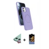 MARSİLYAN™- iPhone 11 Kılıf İz Işık Koleksiyonu - Siyah Buffer Hayalet Cam Ekran Koruyucu + Raze Metal Kamera Lens - KI