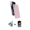 MARSİLYAN™- iPhone 11 Kılıf İz Işık Koleksiyonu - Siyah Buffer Hayalet Cam Ekran Koruyucu + Raze Metal Kamera Lens - KI