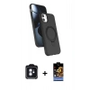 MARSİLYAN™- iPhone 11 Kılıf İz Işık Koleksiyonu - Siyah Buffer Hayalet Cam Ekran Koruyucu + PVD Metal Kamera Lens - MI