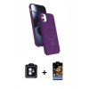 MARSİLYAN™- iPhone 11 Kılıf İz Işık Koleksiyonu - Siyah Buffer Hayalet Cam Ekran Koruyucu + PVD Metal Kamera Lens - MI