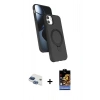 MARSİLYAN™- iPhone 11 Kılıf İz Işık Koleksiyonu - Siyah Buffer Hayalet Cam Ekran Koruyucu + Pers Alüminyum Kamera Lens - LT