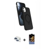 MARSİLYAN™- iPhone 11 Kılıf İz Işık Koleksiyonu - Siyah Buffer Hayalet Cam Ekran Koruyucu + Pers Alüminyum Kamera Lens - LT