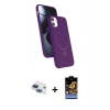 MARSİLYAN™- iPhone 11 Kılıf İz Işık Koleksiyonu - Siyah Buffer Hayalet Cam Ekran Koruyucu + Pers Alüminyum Kamera Lens - LT