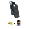 MARSİLYAN™- iPhone 11 Kılıf İz Işık Koleksiyonu - Siyah Buffer Hayalet Cam Ekran Koruyucu + Rainbow Kamera Lens Koruma Cam - KI