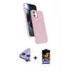 MARSİLYAN™- iPhone 11 Kılıf İz Işık Koleksiyonu - Siyah Buffer Hayalet Cam Ekran Koruyucu + Raze Metal Kamera Lens - MR