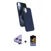 MARSİLYAN™- iPhone 11 Kılıf İz Işık Koleksiyonu - Siyah Buffer Hayalet Cam Ekran Koruyucu + Raze Metal Kamera Lens - MR