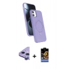 MARSİLYAN™- iPhone 11 Kılıf İz Işık Koleksiyonu - Siyah Buffer Hayalet Cam Ekran Koruyucu + Raze Metal Kamera Lens - MR