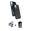 MARSİLYAN™- iPhone 11 Kılıf İz Işık Koleksiyonu - Siyah Buffer Hayalet Cam Ekran Koruyucu + Raze Metal Kamera Lens - MR
