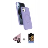 MARSİLYAN™- iPhone 11 Kılıf İz Işık Koleksiyonu - Siyah Buffer Hayalet Cam Ekran Koruyucu + Raze Metal Kamera Lens - SH