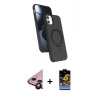 MARSİLYAN™- iPhone 11 Kılıf İz Işık Koleksiyonu - Siyah Buffer Hayalet Cam Ekran Koruyucu + Raze Metal Kamera Lens - SH