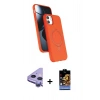 MARSİLYAN™- iPhone 11 Kılıf İz Işık Koleksiyonu - Siyah Buffer Hayalet Cam Ekran Koruyucu + Raze Metal Kamera Lens - MR