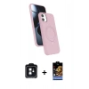 MARSİLYAN™- iPhone 11 Kılıf İz Işık Koleksiyonu - Siyah Buffer Hayalet Cam Ekran Koruyucu + Siyah PVD Metal Kamera Lens