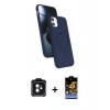 MARSİLYAN™- iPhone 11 Kılıf İz Işık Koleksiyonu - Siyah Buffer Hayalet Cam Ekran Koruyucu + Siyah PVD Metal Kamera Lens