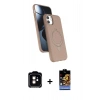 MARSİLYAN™- iPhone 11 Kılıf İz Işık Koleksiyonu - Siyah Buffer Hayalet Cam Ekran Koruyucu + PVD Metal Kamera Lens - TU