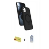MARSİLYAN™- iPhone 11 Kılıf İz Işık Koleksiyonu - Siyah Joko Magic 5D Cam + Rainbow Kamera Lens Koruma Cam - KI
