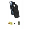 MARSİLYAN™- iPhone 11 Kılıf İz Işık Koleksiyonu - Siyah Joko Magic 5D Hayalet Cam + Rainbow Kamera Lens Koruma Cam - KI