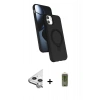 MARSİLYAN™- iPhone 11 Kılıf İz Işık Koleksiyonu - Siyah Joko Magic 5D Hayalet Cam + Raze Metal Kamera Lens - GS