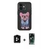 MARSİLYAN™- iPhone 11 Kılıf İz Minimal Koleksiyonu - Şeffaf 360 Full Body Arka Koruyucu + PVD Metal Kamera Lens - TU