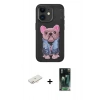 MARSİLYAN™- iPhone 11 Kılıf İz Minimal Koleksiyonu - Şeffaf 360 Full Body Arka Koruyucu + Renkli Kamera Lens Koruma Cam - YL