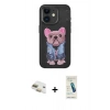 MARSİLYAN™- iPhone 11 Kılıf İz Minimal Koleksiyonu - Şeffaf Pasifik Cam Ekran Koruyucu + Pers Alüminyum Kamera Lens - GD