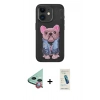 MARSİLYAN™- iPhone 11 Kılıf İz Minimal Koleksiyonu - Şeffaf Pasifik Cam Ekran Koruyucu + Raze Metal Kamera Lens - KI