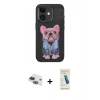 MARSİLYAN™- iPhone 11 Kılıf İz Minimal Koleksiyonu - Şeffaf Pasifik Cam Ekran Koruyucu + Pers Alüminyum Kamera Lens - LT