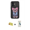 MARSİLYAN™- iPhone 11 Kılıf İz Minimal Koleksiyonu - Şeffaf Pasifik Cam Ekran Koruyucu + Rainbow Kamera Lens Koruma Cam - KI