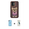 MARSİLYAN™- iPhone 11 Kılıf İz Minimal Koleksiyonu - Şeffaf Pasifik Cam Ekran Koruyucu + Neon Fosforlu Kamera Lens - TU