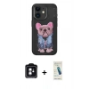 MARSİLYAN™- iPhone 11 Kılıf İz Minimal Koleksiyonu - Şeffaf Pasifik Cam Ekran Koruyucu + PVD Metal Kamera Lens - YL