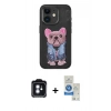 MARSİLYAN™- iPhone 11 Kılıf İz Minimal Koleksiyonu - Şeffaf Royal Nano Ekran Koruyucu + PVD Metal Kamera Lens - MI