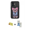 MARSİLYAN™- iPhone 11 Kılıf İz Minimal Koleksiyonu - Şeffaf Royal Nano Ekran Koruyucu + Rainbow Kamera Lens Koruma Cam - KI