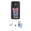 MARSİLYAN™- iPhone 11 Kılıf İz Minimal Koleksiyonu - Şeffaf Royal Nano Ekran Koruyucu + Renkli Kamera Lens Koruma Cam - SI