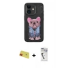 MARSİLYAN™- iPhone 11 Kılıf İz Minimal Koleksiyonu - Şeffaf Uv Polymer Nano Ekran Koruyucu + Rainbow Kamera Lens Koruma Cam - KI